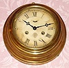  C.1870, Jerome and Co., [New Haven], CANTON LEVER, brass cased gallery clock, 8-day. 