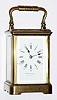  C.1900, French, Brass Cased Carriage Clock, time and strike, retailed by Tilden Thurber, Providence (on dial). 