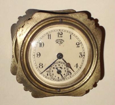 C.1900, German, Lenzkirch, Model No. 100 - Reise Wecker or travel alarm in a stamped brass case, — Antique Clocks Price Guide