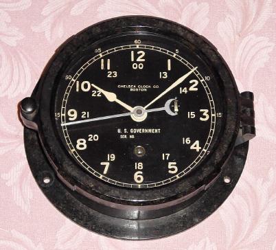 C.1954, Chelsea Clock Co., 8-day ward room or engine room timepiece, composition case. — Antique Clocks Price Guide