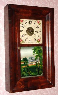 C.1840, Silas Hoadley, Plymouth, Conn., 30-hour time and strike, 2-wt OG shelf clock. — Antique Clocks Price Guide