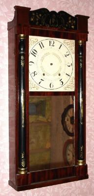 C.1830, D. N. and R. Day (for S. D. Alfred), Westfield, Mass., 30-hour time/strike wood movement half column and splat shelf clock. — Antique Clocks Price Guide