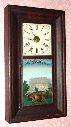 C.1875, Waterbury Clock Co., 8-day time and strike OG shelf clock, 2-weight. — Antique Clocks Price Guide