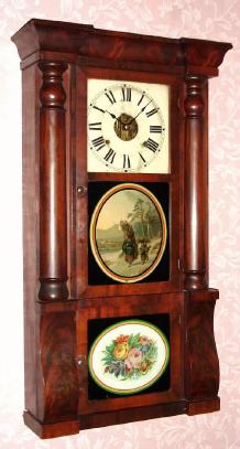 C.1870, Seth Thomas Clock Co., Thomaston, Conn., 8-day time and strike column and cornice shelf clock. — Antique Clocks Price Guide