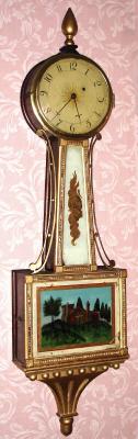 C.1840, Unknown, 8-day patent or banjo timepiece, presentation model, with restorations. — Antique Clocks Price Guide