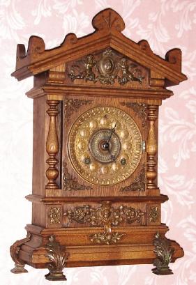 C.1894, Ansonia Clock Co., "Cabinet C", 8-day time/strike cabinet series mantel clock. — Antique Clocks Price Guide