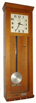 C.1945, [dated], Cincinnati Time Recorder MASTER CLOCK, Model L60-Tram, 110v AC supply and 30 volt 1.5amp circuitry, with Westinghouse transformer intact, from a New England College. — Antique Clocks Price Guide