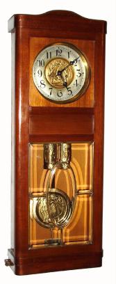 C.1910, German, Gustav Becker, box style 2-weight regulator with 5 panes of heavy beveled glass in the door. — Antique Clocks Price Guide