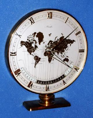 C.1959, (dated) German, Kienzle, World Time Clock, 8-day, lever movement, presentation piece. — Antique Clocks Price Guide