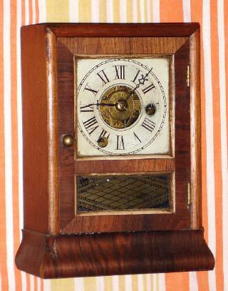 C.1860, Seth Thomas Clock Co., "Cottage C", 30-hour time/alarm rosewood cottage timepiece. — Antique Clocks Price Guide
