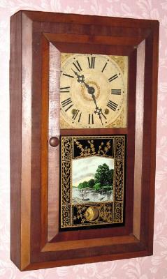 C.1842, Charles Stratton, Worcester, Mass., 30-hour time/strike wood movement bevel case shelf clock. — Antique Clocks Price Guide