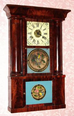 C.1840, Terry and Andrews, Bristol, Conn., 30-hour time and gong strike, FALSE HOLLOW COLUMN shelf clock. — Antique Clocks Price Guide