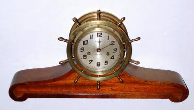 C.1927, Waterbury Clock Co., "Ship's Bell No. 15", 8-day time/strike ship's bell clock. — Antique Clocks Price Guide