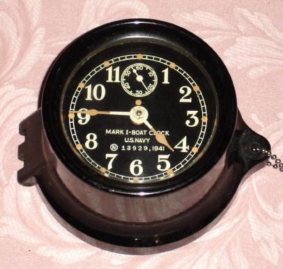 C.1941, (dated), Seth Thomas, Mark I Boat Clock in a black bakelite case, less rear mount. — Antique Clocks Price Guide