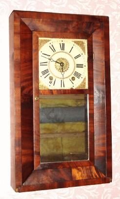 C.1840, Wells Forbes, Bristol, New Hampshire, 30-hour time/strike and alarm wood movement, bevel case shelf clock. — Antique Clocks Price Guide