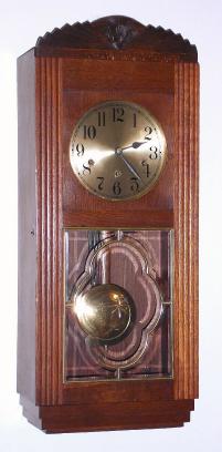 C.1925, German, Gustav Becker,  Westminster Chime oak box clock, deco style. — Antique Clocks Price Guide