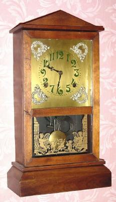 C.1914, E. Ingraham and Co., "Rebus", 8-day time and strike mantel clock. — Antique Clocks Price Guide