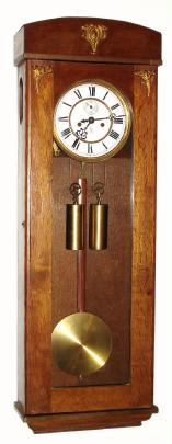 C.1900, German, Gustav Becker, 2-wt, gong strike, box style wall clock in oak, 8-day. — Antique Clocks Price Guide