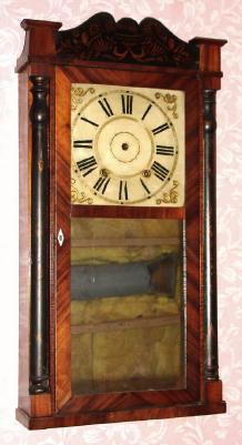 C.1832, Atkins and Downs for Mitchell and Atkins, Bristol, Conn., 30-hour time/strike half column and splat shelf clock. — Antique Clocks Price Guide