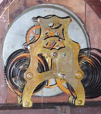 Mixed Lot: C.1875, Laporte Hubbell pendulum movement, double spring, [30 day?], seat board mounted, like the style used in the Ithaca large iron case double dial, — Antique Clocks Price Guide