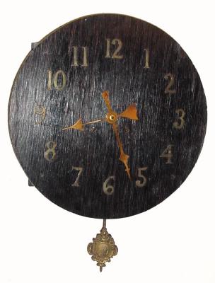 C.1930, New Haven [?], Round oak Mission style wall clock, 8-day, time and gong strike. — Antique Clocks Price Guide