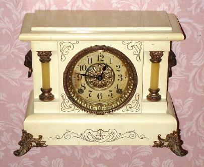 C.1905, Seth Thomas Clock Co., "Beulah", 8-day time/strike adamantine mantel clock. — Antique Clocks Price Guide
