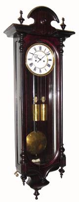 C.1860, Austrian, Anton Koll, Wien, 2-Weight, Vienna Regulator, in a transitional dark case with a grained finish, 8-day. — Antique Clocks Price Guide