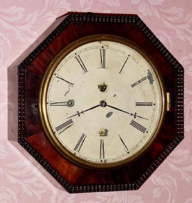 C.1850, Chauncey Jerome, New Haven, Conn, Marine Lever Timepiece, in an octagonal wall case with ripple molding. — Antique Clocks Price Guide