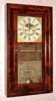 C.1837, Eli Terry, Jr., and Co., Terrysville, Conn., 8-day time and strike brass movement OG shelf clock. — Antique Clocks Price Guide
