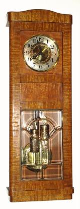 C.1915, Czech Div, Gustav Becker, for the German market, 2-wt box regulator in Tiger Maple. — Antique Clocks Price Guide