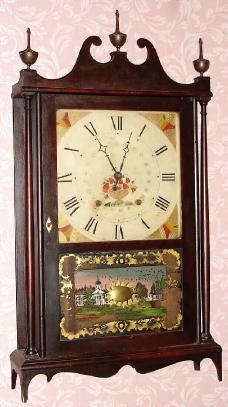 C.1825, Seth Thomas, Plymouth Conn, Pillar and Scroll, 30 hour wood movement time and strike shelf clock. — Antique Clocks Price Guide