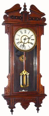 C.1906, Waterbury Clock Co., "Eton", 8-day time and gong strike wall clock. — Antique Clocks Price Guide