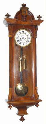 C.1870, Austrian, 2- Wt, Veinna Regulator, eight day, slide mount, gong strike. — Antique Clocks Price Guide