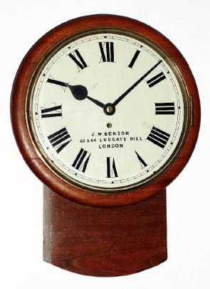 C.1890, English, J. W. Benson, Ludgate Hill, London, 8-day fusee, drop dial. — Antique Clocks Price Guide