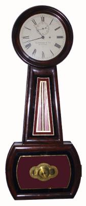 C.1900, E. Howard and Co., 114 Tremont St, Boston "No. 1 Banjo", 8-day weight driven timepiece, full regulator size with grained cherry case. — Antique Clocks Price Guide