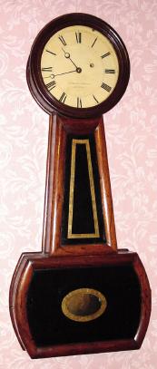 C.1845, Howard and Davis, Boston, "No. 3 Banjo", in mahogany, with the remains of false graining, 8-day weight timepiece. — Antique Clocks Price Guide