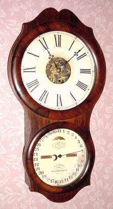 C.1881, Ithaca Calendar Clock Co., "No. 4 Hanging Office", calendar timepiece, 30-Day, spring. — Antique Clocks Price Guide
