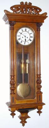 C.1880, Austrian, 2-Weight Vienna Regulator,  striking the hours on a coiled wire gong, 8-day. — Antique Clocks Price Guide