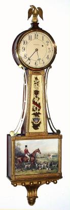 C.1920, Waltham Watch Co., Waltham, Mass, Presentation Banjo,  gold front, 8-day, weight driven. — Antique Clocks Price Guide