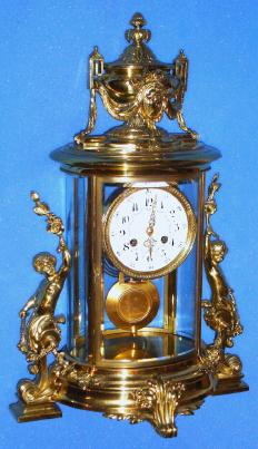 C.1895, French, AD Mougin, 8-day time and gong strike crystal regulator mantel clock, large oval. — Antique Clocks Price Guide