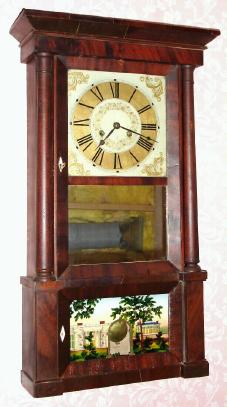 C.1835, Philip L. Smith, Marcellus, Onondaga County, NY, Empire Shelf clock, 8-day, 2-wt time and gong strike. — Antique Clocks Price Guide