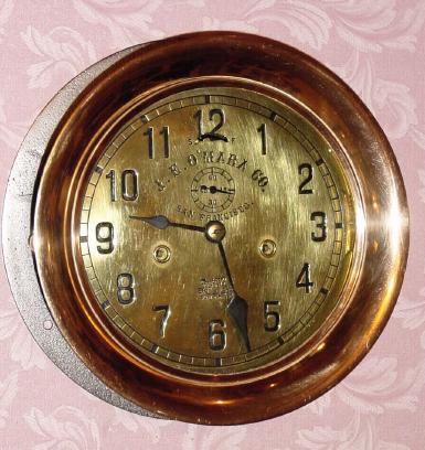 C.1920, Ashton Valve Co., Boston, Mass, cast red brass engine room clock with Seth Thomas double spring marine movement. Also with the name of J. E. Omara, San Francisco. — Antique Clocks Price Guide