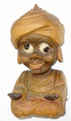 C.1928, German, Oswald /OSUHR, carved wood "SHEIK" novelty timepiece, less tray. — Antique Clocks Price Guide