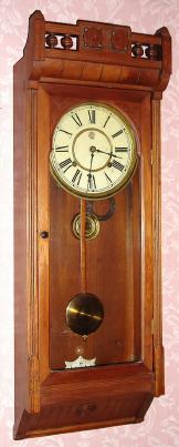 C.1883, Waterbury Clock Co., "Stafford", 8-day time/strike wall regulator. — Antique Clocks Price Guide
