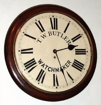 C.1890, German, for the English Market,  Muller and Co., 15" dial clock nicely restored, fusee movement. — Antique Clocks Price Guide