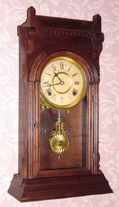 C.1890, Russell and Jones Clock Co., Pittsfield, Mass., 8-day time/strike parlor clock. — Antique Clocks Price Guide