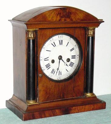 C.1790, German or Swiss, Full Quarter striking mantle clock, 2-train, silk thread susp. — Antique Clocks Price Guide
