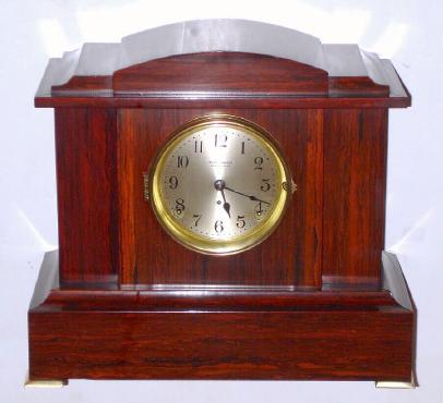 C.1915, Seth Thomas CHIME CLOCK No. 1-SPECIAL, chiming Westminster tune on 4 cupped bells, in mahogany shade Adamantine case. — Antique Clocks Price Guide
