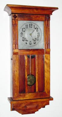 C.1920, William L. Gilbert Clock Co., "No. 3038 - Leeds", 8-day time and strike wall clock. — Antique Clocks Price Guide