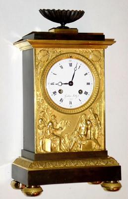 C.1840, French, Barbot, Etablissment de Paris for retailer Gaston Jolly (on dial), bronze and ormolu mantel clock, with good 8-day bell strike, silk-thread movement. — Antique Clocks Price Guide